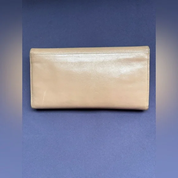 Low start Vintage BVLGARI Isabella Rossellini Beige Leather ZipAround LongWallet - Picture 15 of 15